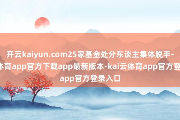 开云kaiyun.com25家基金处分东谈主集体脱手-kai云体育app官方下载app最新版本-kai云体育app官方登录入口