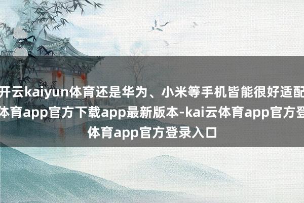开云kaiyun体育还是华为、小米等手机皆能很好适配-kai云体育app官方下载app最新版本-kai云体育app官方登录入口